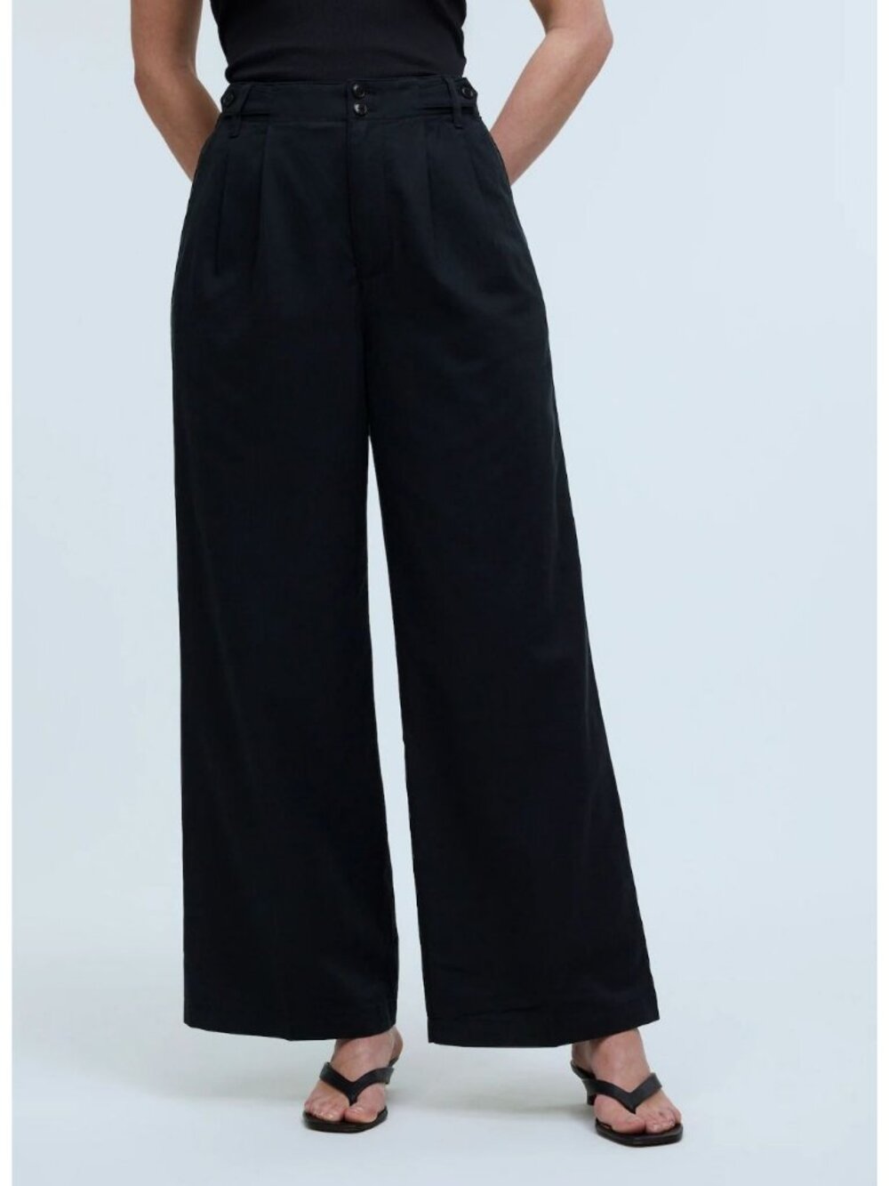 Madewell NQ875 The Curvy Harlow Wide-Leg Pant in Drapey Twill Size 4 NWT
